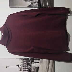 Men Nike Tech Fleece Funnel Sweater Size M Red Turtleneck Side Zip Detail